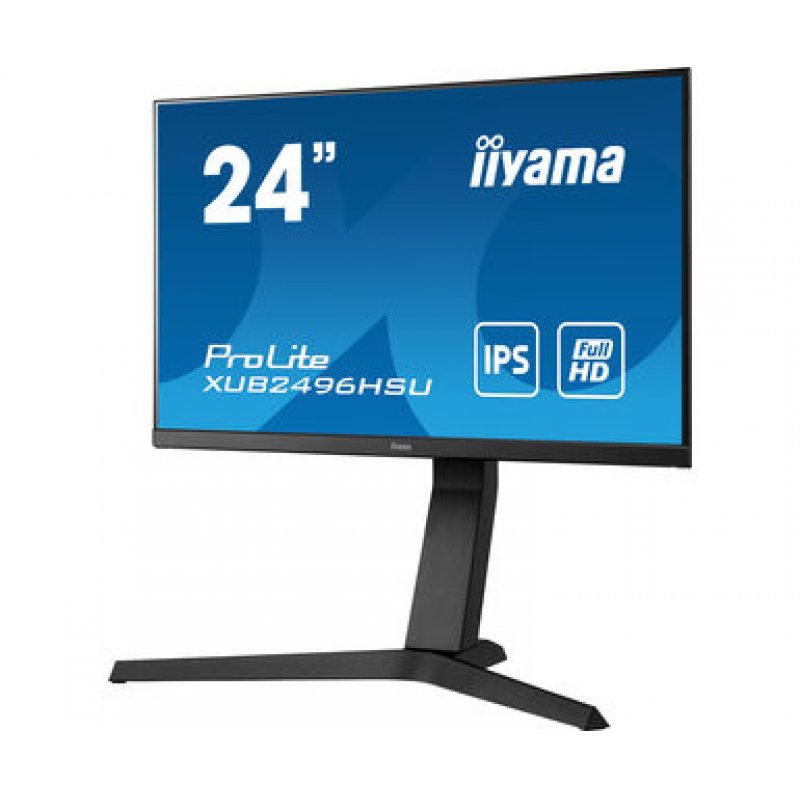 60,5cm/23,8'' (1920x1080) iiyama ProLite XUB2496HSU-B 16:9 1ms HDMI DisplayPort USB-C VESA Pivot Speaker Full HD Black