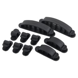 Management Kabelhalter LogiLink compatible SET - 3 verschiedene Größen 10 Stück Black