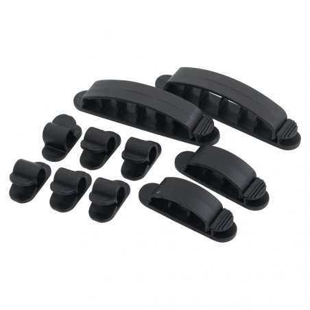 Management Kabelhalter LogiLink compatible SET - 3 verschiedene Größen 10 Stück Black