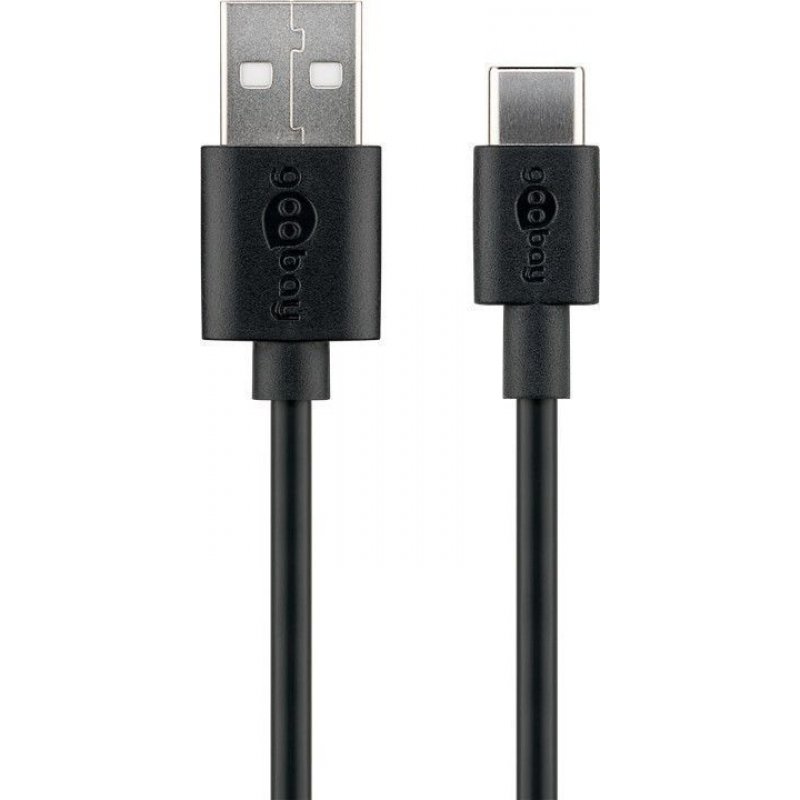 USB2.0 Typ A (ST)  USB-C (ST) 3m goobay Black