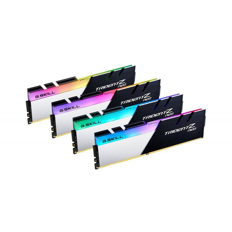 3600 G.Skill compatible TridentZ Neo Series Kit 4x 32GB CL18 Black/Silver RGB