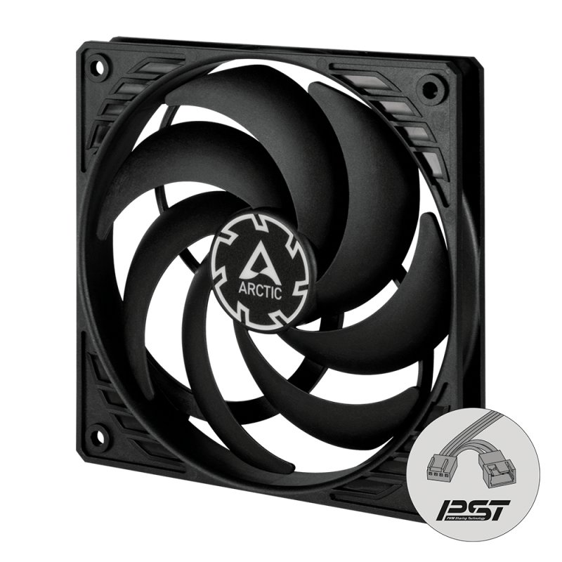ARCTIC P12 Slim PWM PST Boitier PC Ventilateur 12 cm Noir 1 pièce(s)