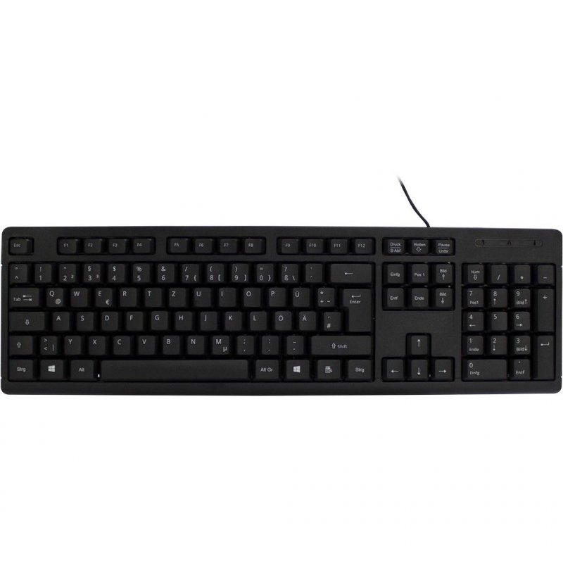 Inter-Tech compatible AC K-118 Tastatur, black, kabelgebunden