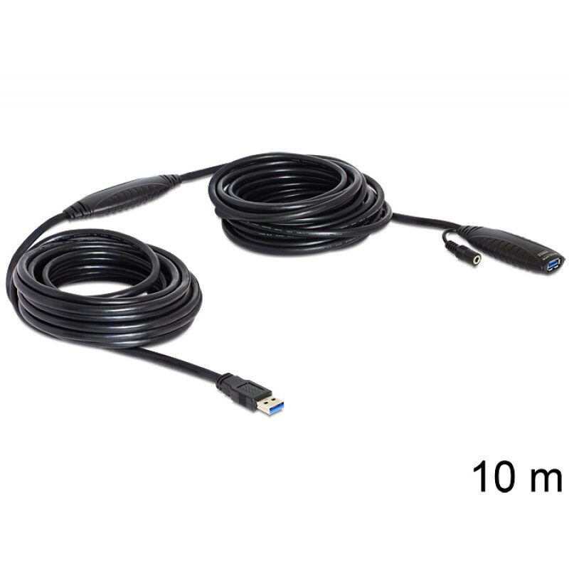 DeLOCK USB3.0-A - USB3.0-A, 10m câble USB USB 3.2 Gen 1 (3.1 Gen 1) USB A Noir