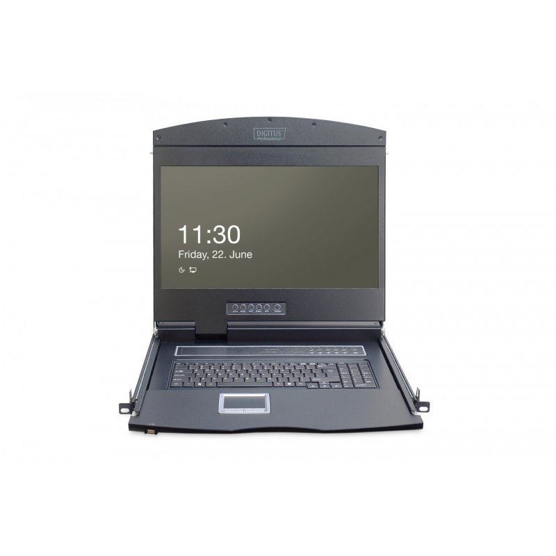 KVM Modulare Konsole mit 19" TFT (48,3cm), ohne Tastaur, ohne KVM Modul RAL 9005 - schwarz DIGITUS Professional