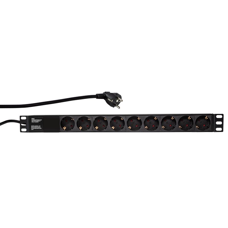 LogiLink PDU9C03 surge protector Black 9 AC outlet(s) 230 V 2 m