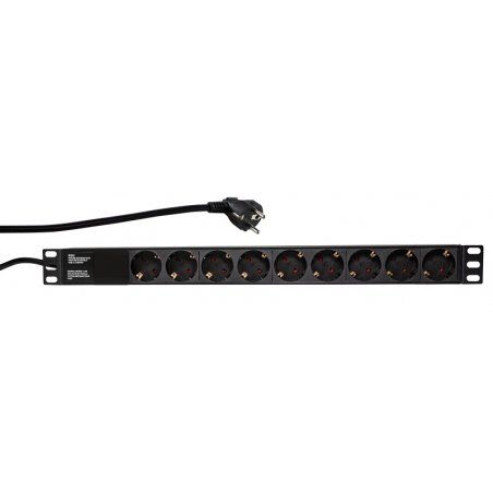 LogiLink PDU9C03 protection surtension Noir 9 sortie(s) CA 230 V 2 m