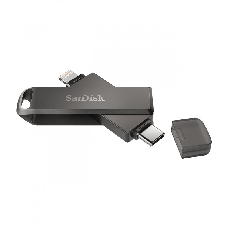 STICK 128GB 3.0 SanDisk iXpand Luxe Duo USB-C / Apple Lightning black
