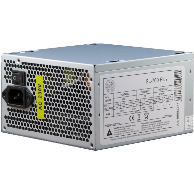 Inter-Tech SL-700 Plus power supply unit 700 W 20+4 pin ATX ATX Silver
