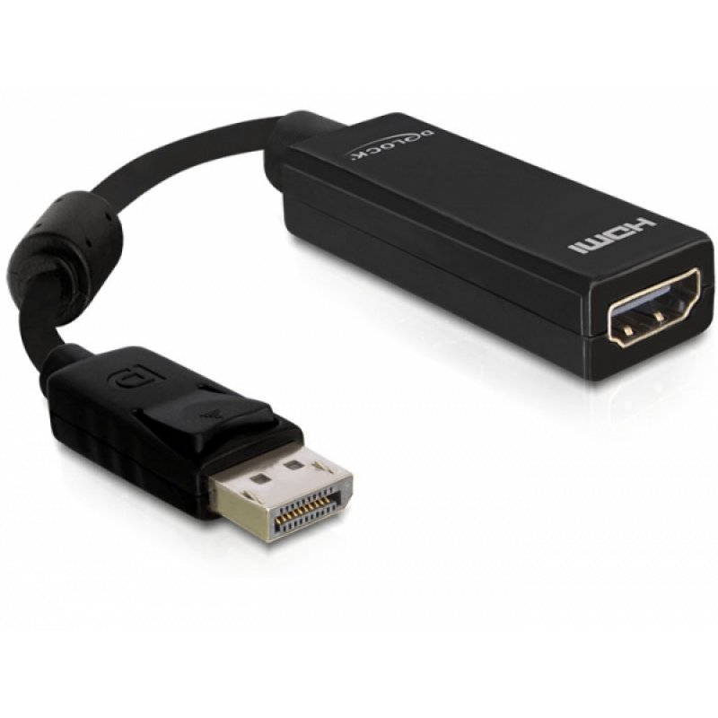 DeLOCK 61849 video cable adapter 0.125 m DisplayPort HDMI Type A (Standard) Black