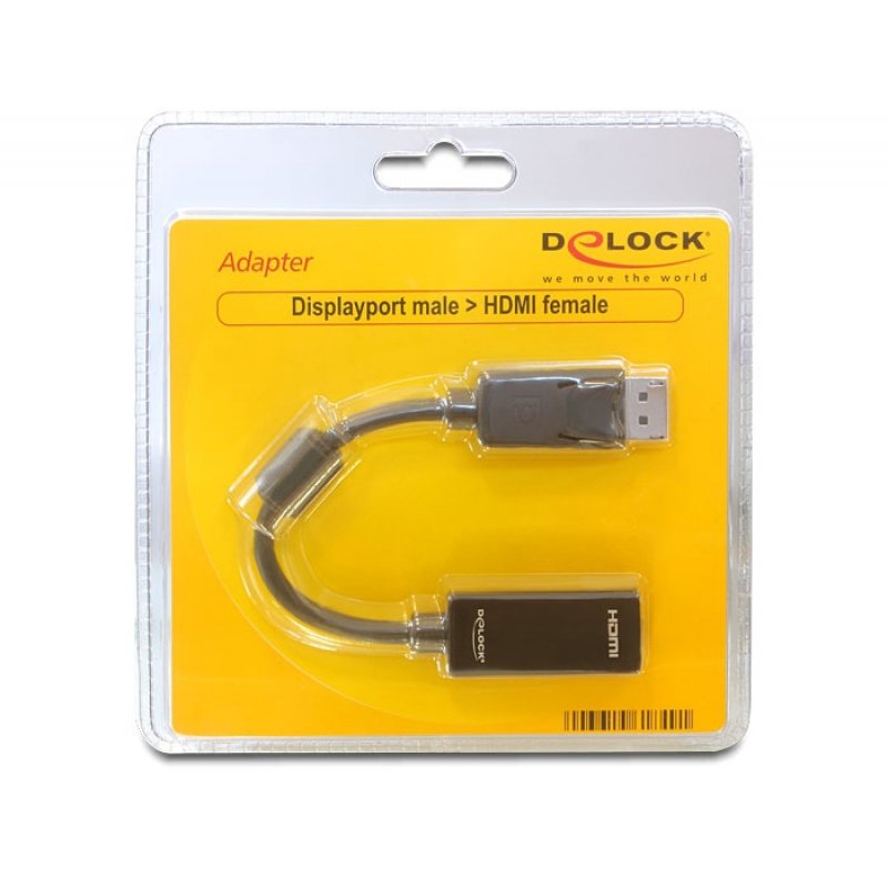 DeLOCK 61849 câble vidéo et adaptateur 0,125 m DisplayPort HDMI Type A (Standard) Noir