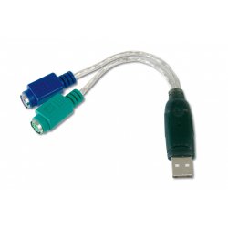 DIGITUS câble adaptateur USB 1.1 - 2 x PS/2, 180 mm
