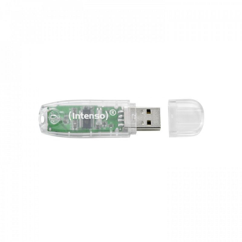 STICK 32GB 2.0 Intenso compatible Rainbow Line Transparent