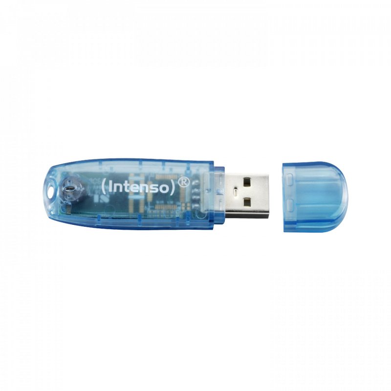 STICK 4GB 2.0 Intenso compatible Rainbow Line Transparent Blue