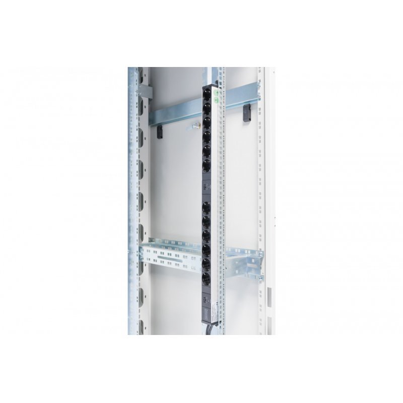 NWSZ Steckdosenleiste Aluminium PDU 1U Digitus compatible 2x 16A, 250VAC 50/60Hz, 12x Schutzkontakt, Überlastschutz