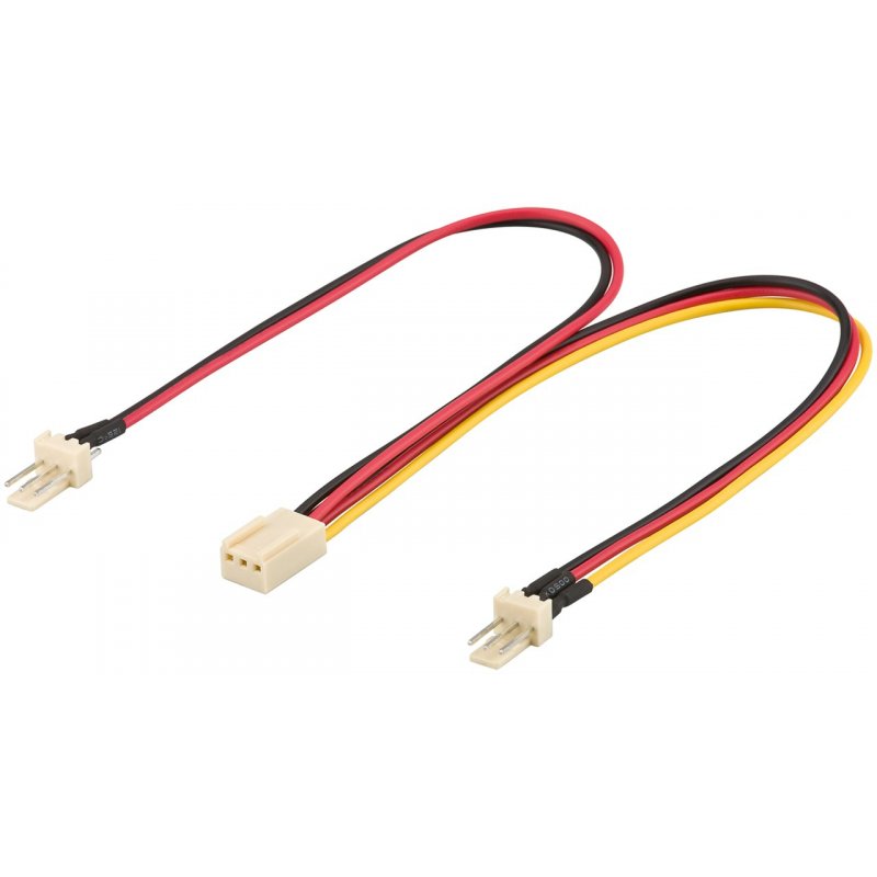 Goobay Y Power Cable for PC Fan, 3-Pin Male/Female, 0.22 m