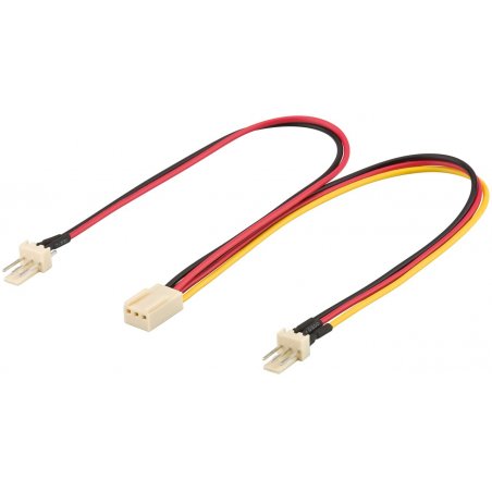 Goobay Y Power Cable for PC Fan, 3-Pin Male/Female, 0.22 m
