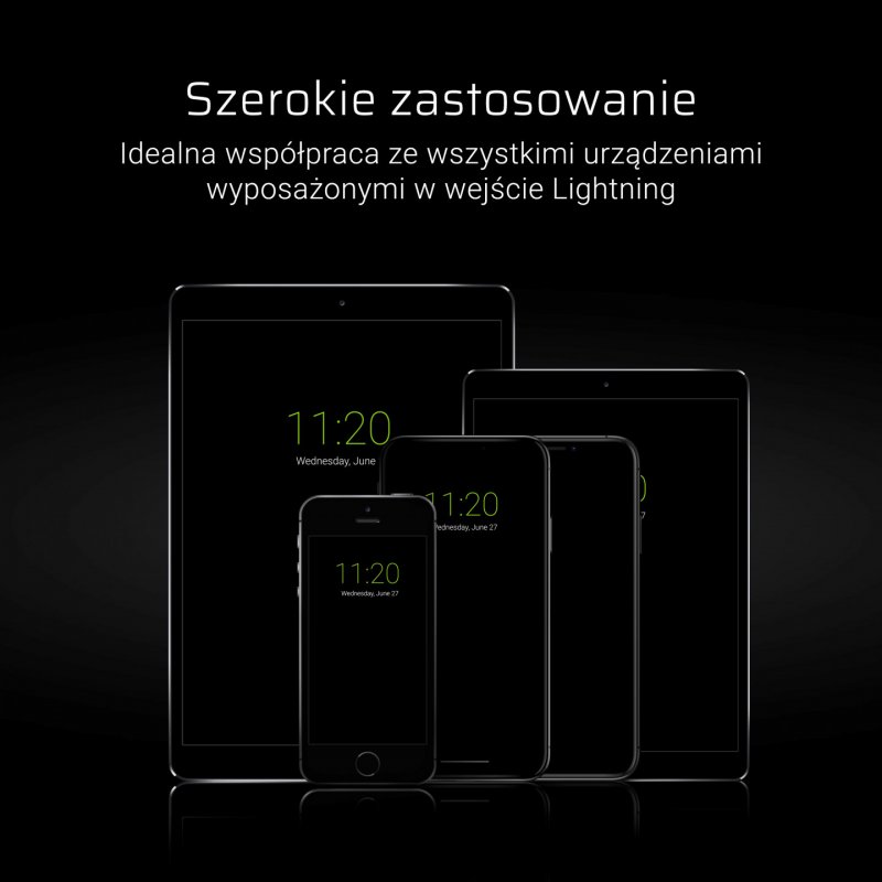 USB  Lightning (ST - ST) 0,25m GreenCell compatible Black