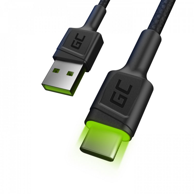 KAB USB  USB-C (ST - ST) 2m GreenCell compatible Backlight Green LED Black