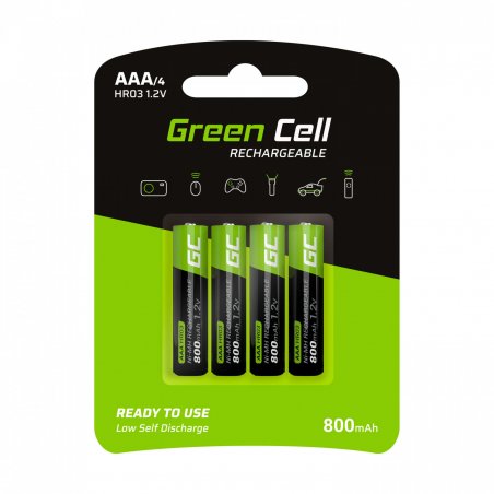 Akku 4xAAA HR03 800mAh GreenCell compatible