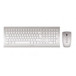 CHERRY DW 8000 keyboard Mouse included RF Wireless QWERTZ German Silver, White