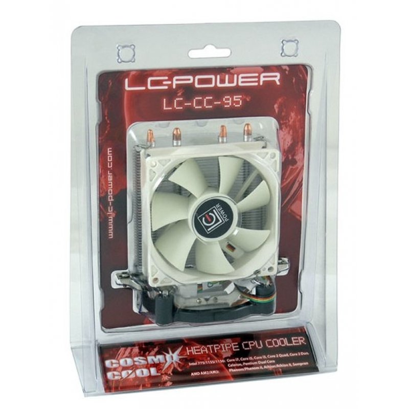 LC-Power LC-CC-95 computer cooling system Processor Cooler 9.2 cm Silver, White