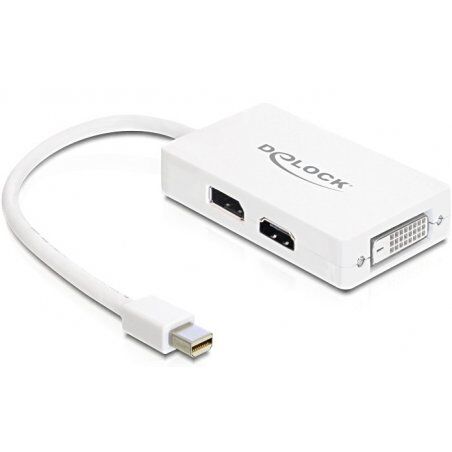 DeLOCK 0.16m DisplayPort/VGA + HDMI + DVI 0,16 m Mini DisplayPort VGA (D-Sub)+ HDMI + DVI Blanc