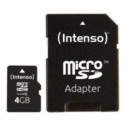 4GB Intenso compatible MicroSDHC 20MB/s +Adapter