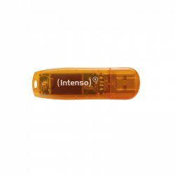 STICK 64GB 2.0 Intenso compatible Rainbow Line Transparent Orange