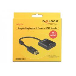DeLOCK Adapter Displayport 1.2 male  HDMI female 4K Active - Videokonverter - Parade PS171 - Schwarz