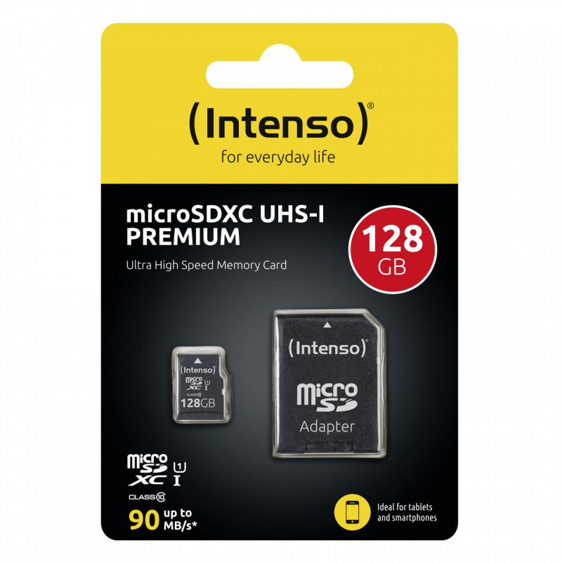 128GB Intenso compatible MicroSDXC 45MB/s +Adapter