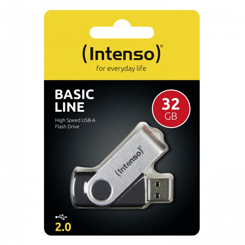 STICK 32GB 2.0 Intenso compatible Basic Line Black/Silver