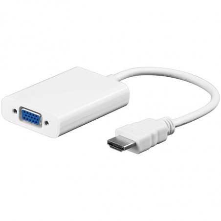 Goobay HDMI - VGA/3.5mm, M/F HDMI Type A (Standard) VGA (D-Sub) + 3,5 mm Blanc