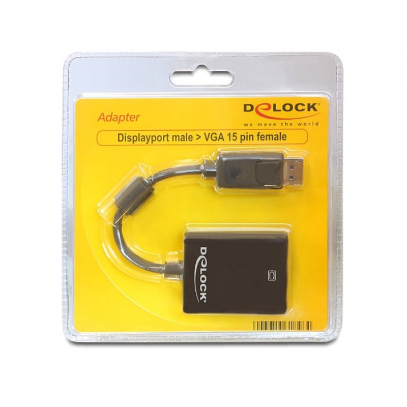 DeLOCK Adapter Displayport male  VGA 15 pin female - VGA-Adapter - 12.5 cm