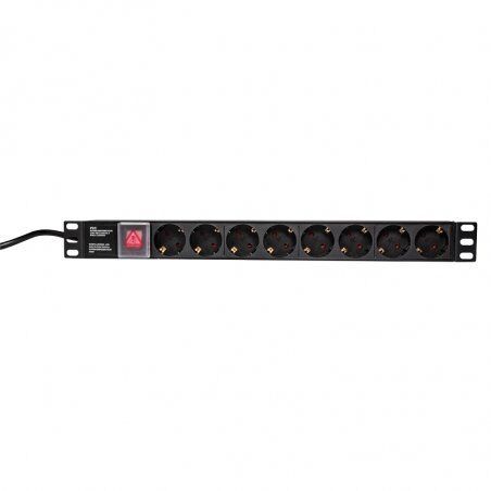 LogiLink PDU8C01 power distribution unit (PDU) 8 AC outlet(s) 1U Black