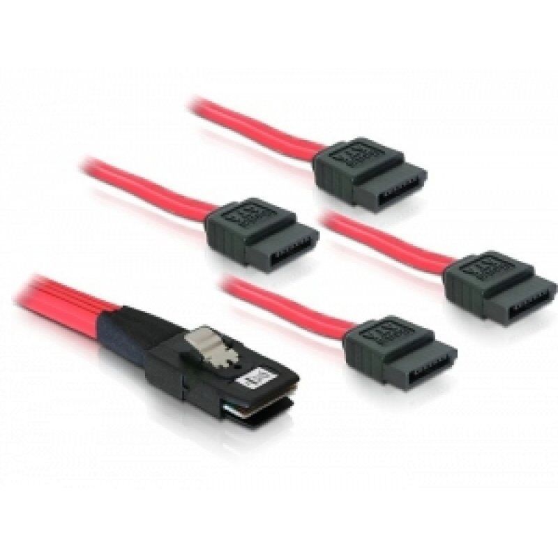 DeLOCK Sata 4x 1m câble SCSI Rouge