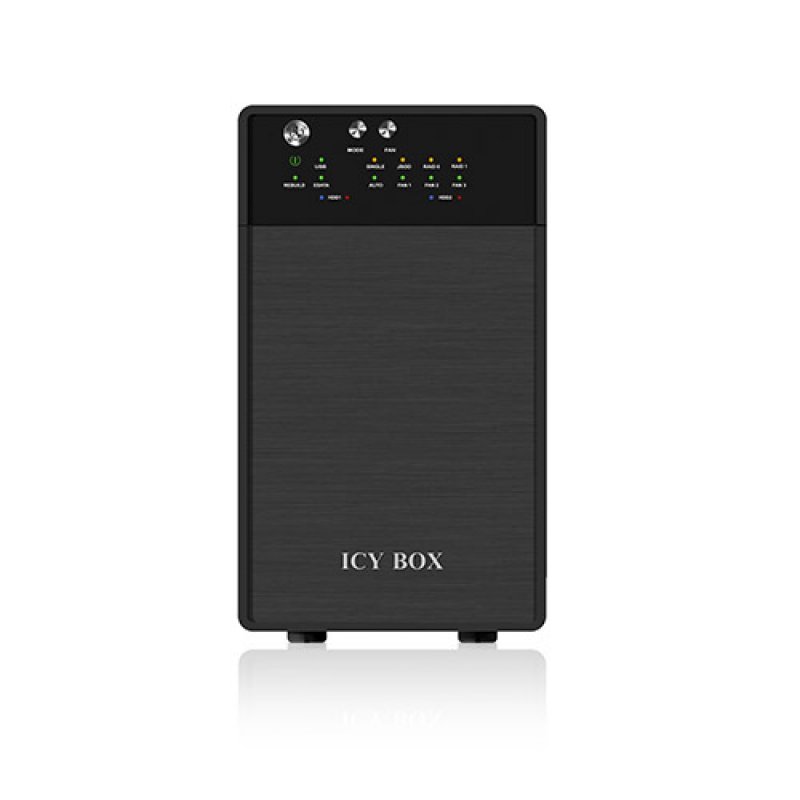 RAID System, 2x SATA 3,5" zu 1x USB 3.0 + 1x eSATA, RAID 0/1/JBOD/SINGLE ICY BOX