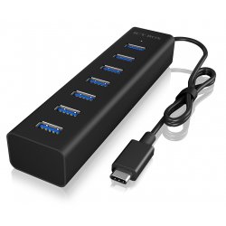 ICY BOX IB-HUB1700-C3 USB 3.2 Gen 1 (3.1 Gen 1) Type-C 5000 Mbit/s Black