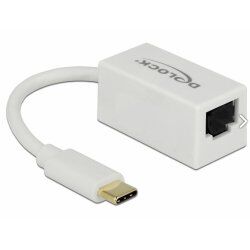 KAB USB C  Adapter Netzwerk RJ45 (1000 MBit/s) weiß Delock compatible