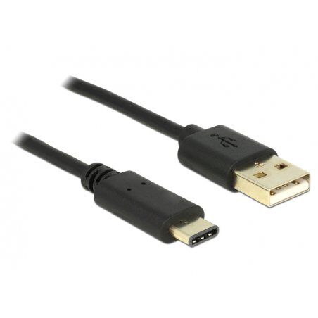 DeLOCK 2m, USB2.0-A/USB2.0-C câble USB USB A USB C Noir