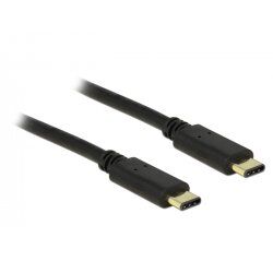 DeLOCK 2m, 2xUSB2.0-C USB cable USB 2.0 USB C Black