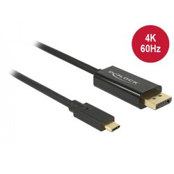 DeLOCK 85256 video cable adapter 2 m USB Type-C DisplayPort Black