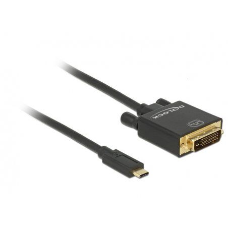 KAB USB C  DVI 24+1 Stecker (4K 30Hz) 1 m schwarz Delock compatible