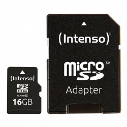 16GB Intenso compatible MicroSDHC 20MB/s +Adapter