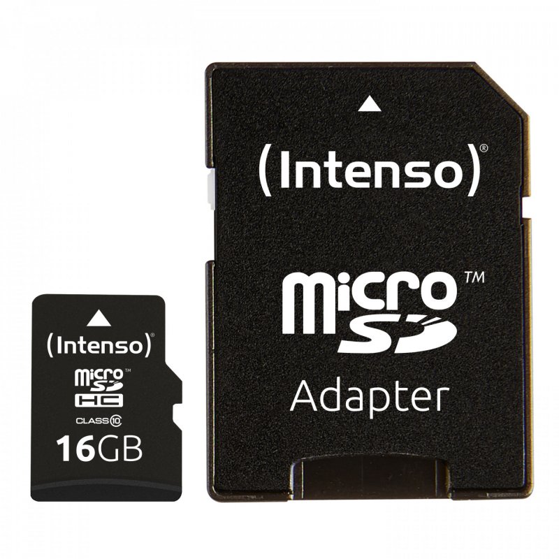 16GB Intenso compatible MicroSDHC 20MB/s +Adapter