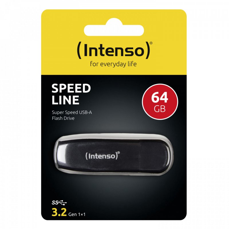 Intenso Speed Line lecteur USB flash 64 Go USB Type-A 3.2 Gen 1 (3.1 Gen 1) Noir