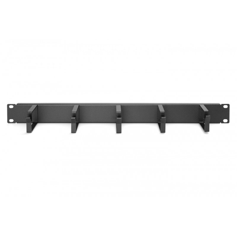 NWSZ Kabelrangierpanel 19" 1HE Digitus compatible5x Kabelringe 40x60 mm, Farbe black (RAL 9005)