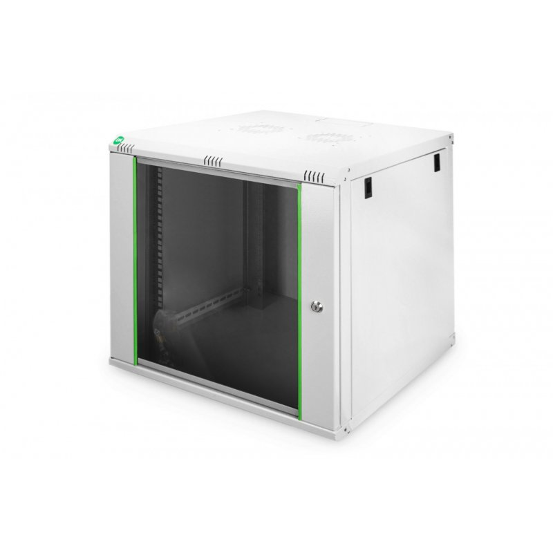 NWS Wandschrank 19" 9HE Digitus compatible 505,05x600x600 mm, Farbe Grau (RAL 7035) inkl. hinterer Profilschienen