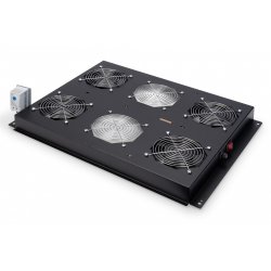 NWSZ Dachlüftereinheit Digitus compatible für Unique Serverschränke 4 Lüfter, Schalter, Thermostat, 552 m³ zirk./h,