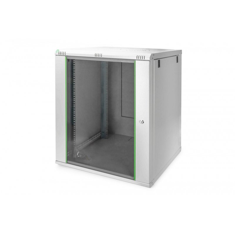 NWS Wandschrank 19" 16HE Digitus compatible 816,20x600x600 mm, Farbe Grau (RAL 7035) inkl. hinterer Profilschienen